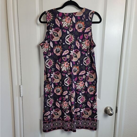 LANDS' END Floral Split Neck Dress - Picture 6 of 9